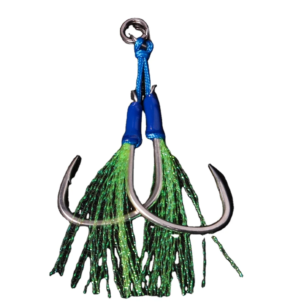Jigging Pro High Carbon Steel Sharp Fishing Hook 1/0 2/0 3/0 4/0 5/0  Metal Jig Hook for Fishing Double Assist Hook Fishing