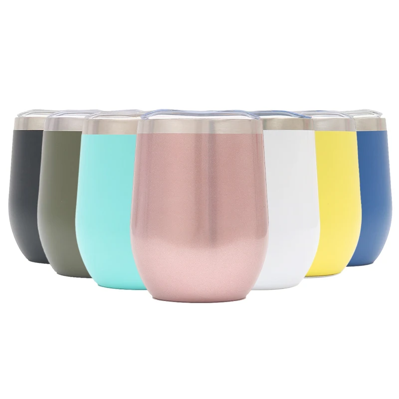 

Sublimation wine tumblers Stemless Wine Glass Double Wall Vacuum stainless steel wine tumbler 12oz tumbler, Customized color