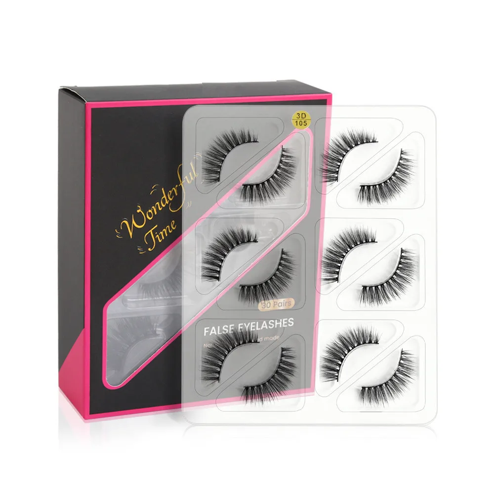 

Wholesale amazon top 3D Full Strip Lashes Custom tresluces lashes Box natual faux mink lash factory 3D thick eyelash extension