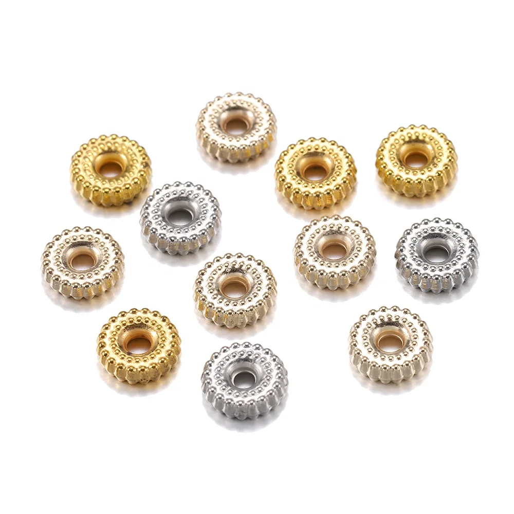 

200pcs/lot Gold Rhodium CCB Plastic Charm Bracelet Beads Findings Loose Spacer Beads For Jewelry Making Supplies DIY Accessories, Gold/silver/rose gold/gunblack/rhodium