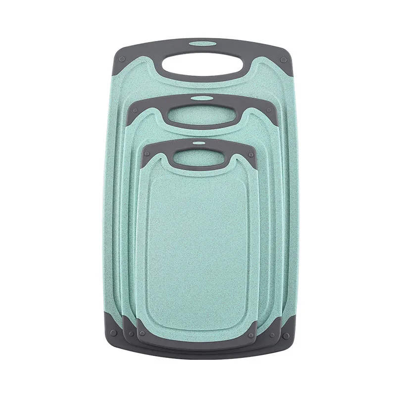 

Kitchen Cutting Board (3-Piece Set) - Juice Grooves with Easy-Grip Handles - BPA-Free, Non-Porous, Dishwasher Safe, Multicolor optional