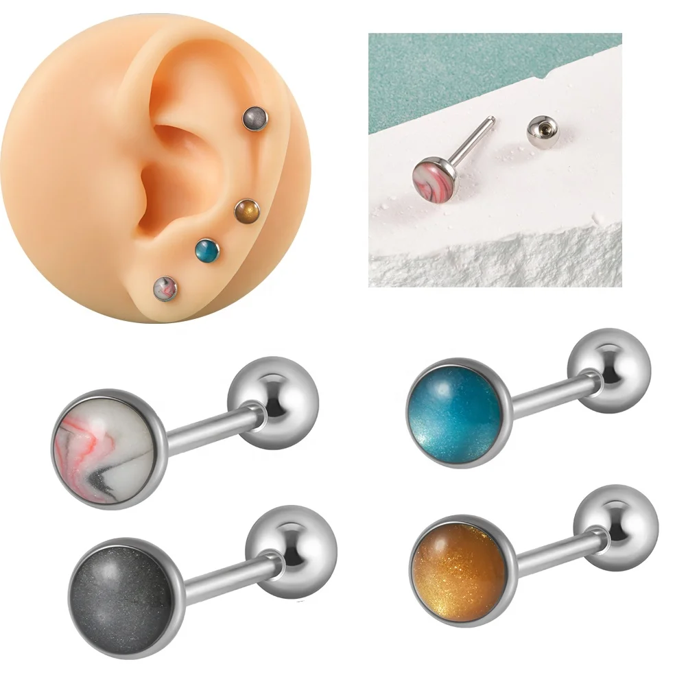 

Surgical Steel Ear Studs Astral Blue Ear Cartilage Tragus Helix Earrings Daith Piercing Jewelry Ror Women Men Gift