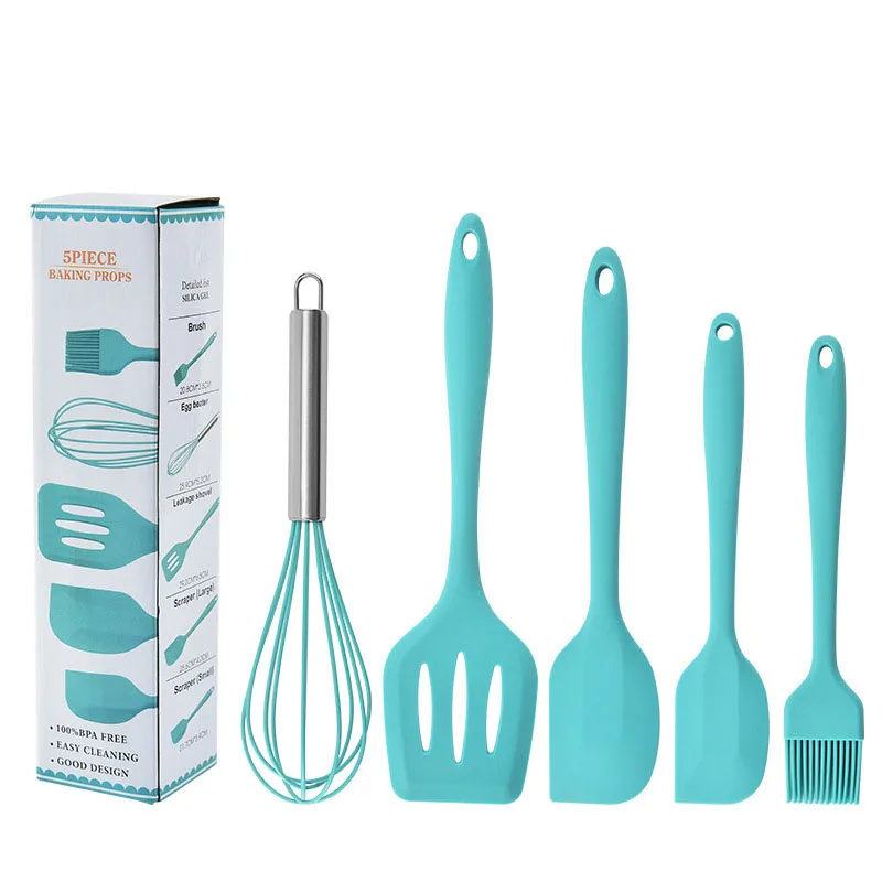 

Silicone Kitchen Utensil Set Kitchenware 5PCS Silicone Kitchen Utensils Set Spatulas Brush Cooking Tools