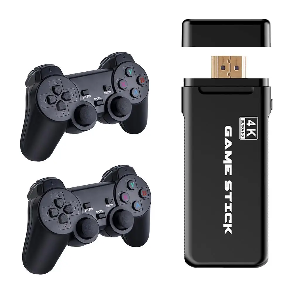 

Game Stick 4K HD TV Video Game Dongle PS1 Emulators Double 2.4G Wireless Gamepad Controller 3D Game Console