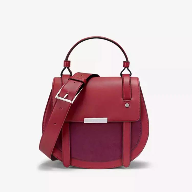 

AZB470 Wholesale Logo Print Women Designer Chains Saddle Bag Wedding Bags Red Colour Pu Leather Flap Handbags For Women, Customized color ladies saddle bag