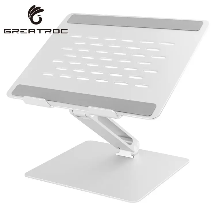 

Great Roc soporte para ordenador portatil vertical laptop stand aluminum notebook stand for couch folding tablet holder, Silver/grey