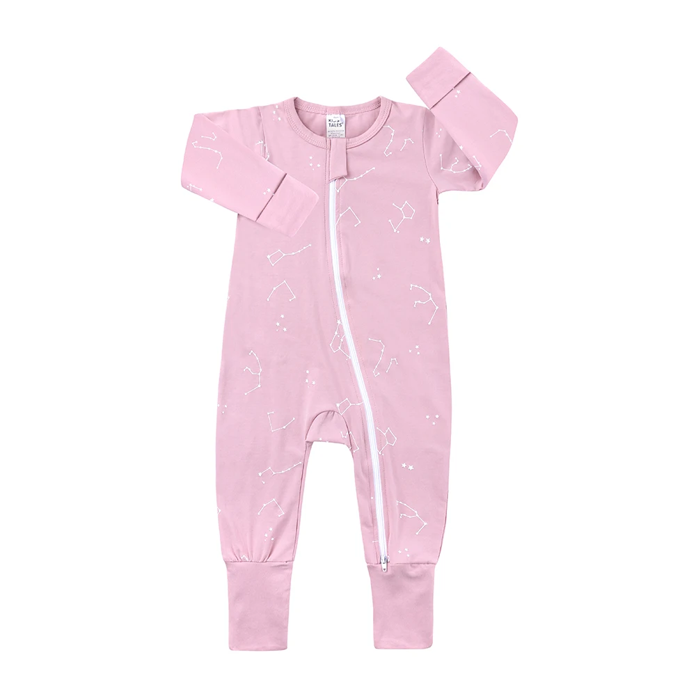 

New style zipper baby clothes organic bamboo infant romper toddler sleepsuit baby zip rompers, As picture