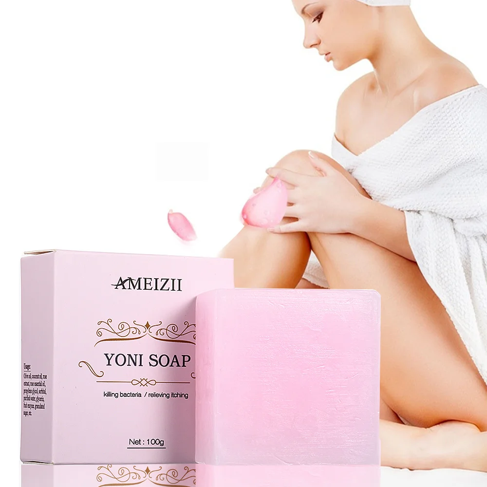 

Custom Logo Natural Pink Yoni Soap Skin Cleansing Care Bath Soap Laminas De Jabon Feminine Intimate Hygiene Skin Lightening Soap