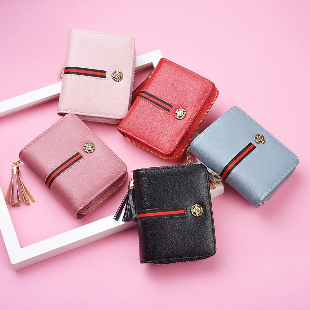 

ladies coin wallet slim card holder bifold wallet small purse for girls, As pictures