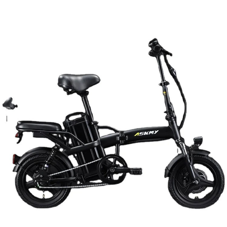 

ASKMY 1403 Fast Folding Electric Bicycle 14 inch Fat Tire Disc Brake Brushless Two Wheel Adult Electric Bike