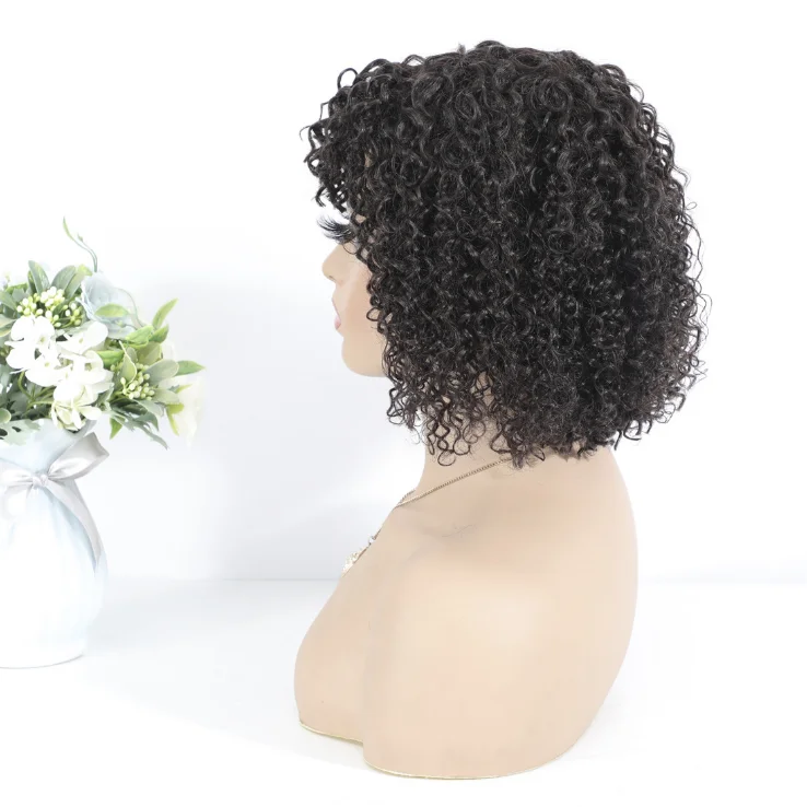 

Real Wig Human Hair 2021 New European, American and African Small Roll Bohemian Curly Full Lace Wigs Brazilian Hair Elastic Lace