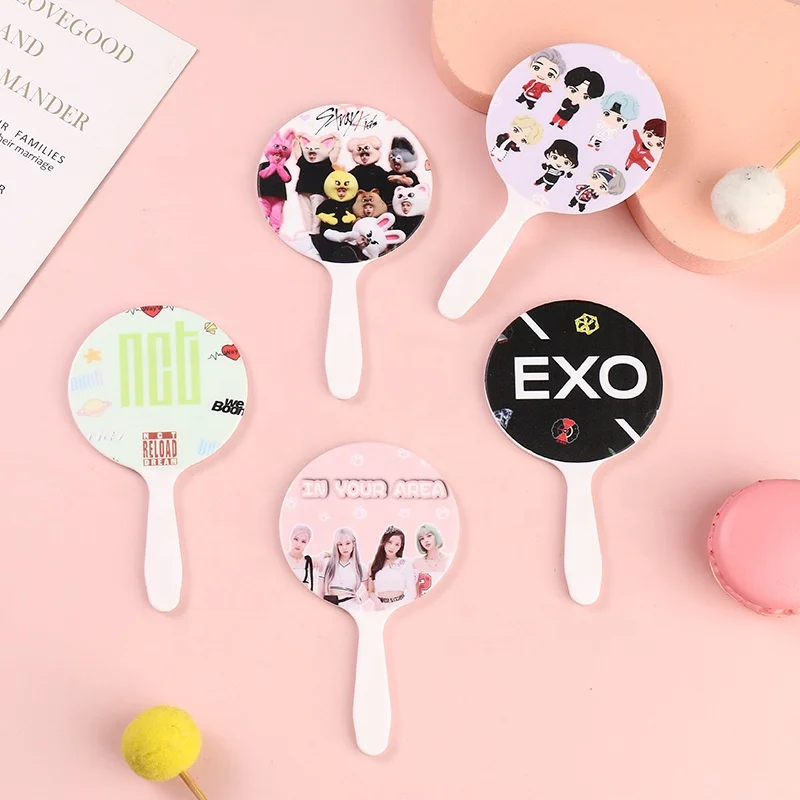 

Wholesale KPOP Idol Merchandise EXO Blackpink NCT Tinytan Stray Kids Bangtan Boys Handheld Mirror Makeup Mirror