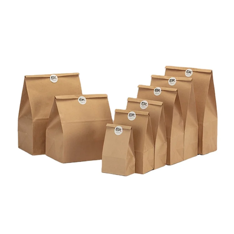 

Eco Friendly Dropshipping wholesale Take Away Food Grade Brown Kraft Fast Food Paper Bag