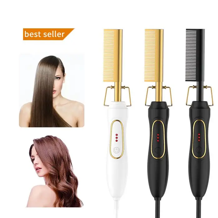

Ceramic Professional Heatless Permanent Flat Irons Automatic Curler Hot Comb Brush Straightening Hair Straightener, Customized
