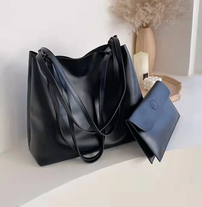 

AIZHU ODM Top Selling High Quality PU Leather Soft Large 2 pcs set purses and handbags luxury women handbag women