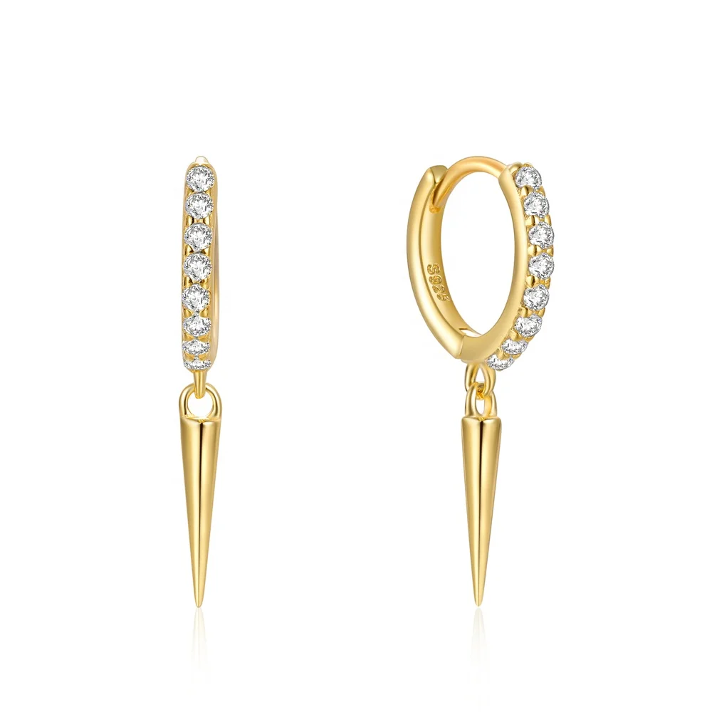 

wholesale designer earring 925 sterling silver designer hoop earing punk style statement drop diamond earrings female