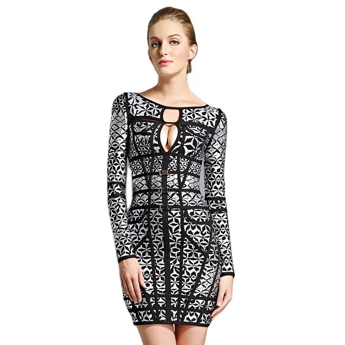 

L534 new design turkey long sleeve skin tight dress sexy beading ropa para dama bandage 2020