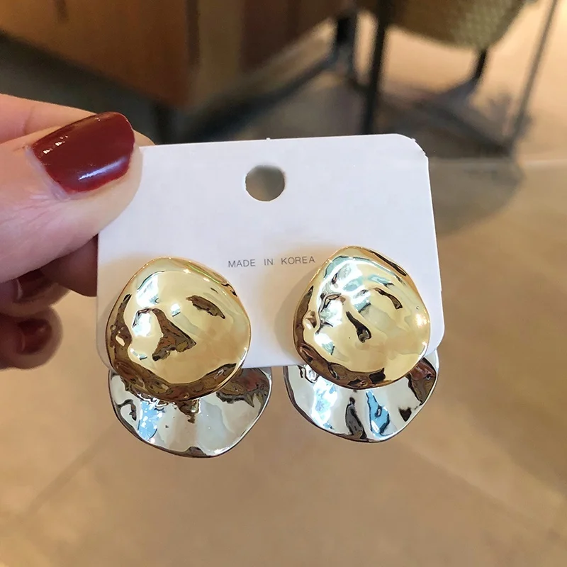 

Trendy Metal Earrings for Women Korean Jewelry Girls Gifts Fashion Stud Earring Boucles D'oreilles Aretes De Mujer 2020