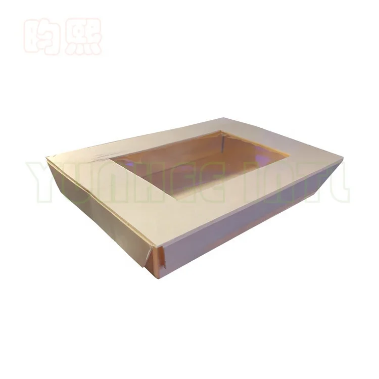 
Rectangle Disposable Water Proof and Liquid Proof Fixed Side Poplar Wood To go Box with Lid 