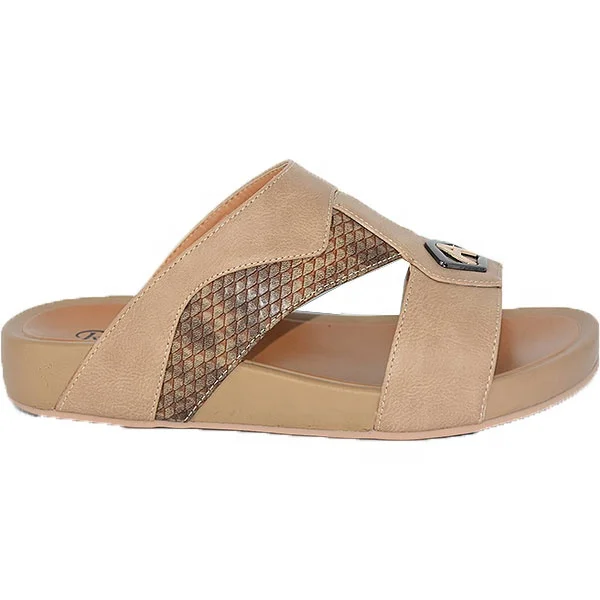 

Wholesale Factory Outdoor Comfort Summer Beach Sole Sheet Rubber Slipper, Apricot