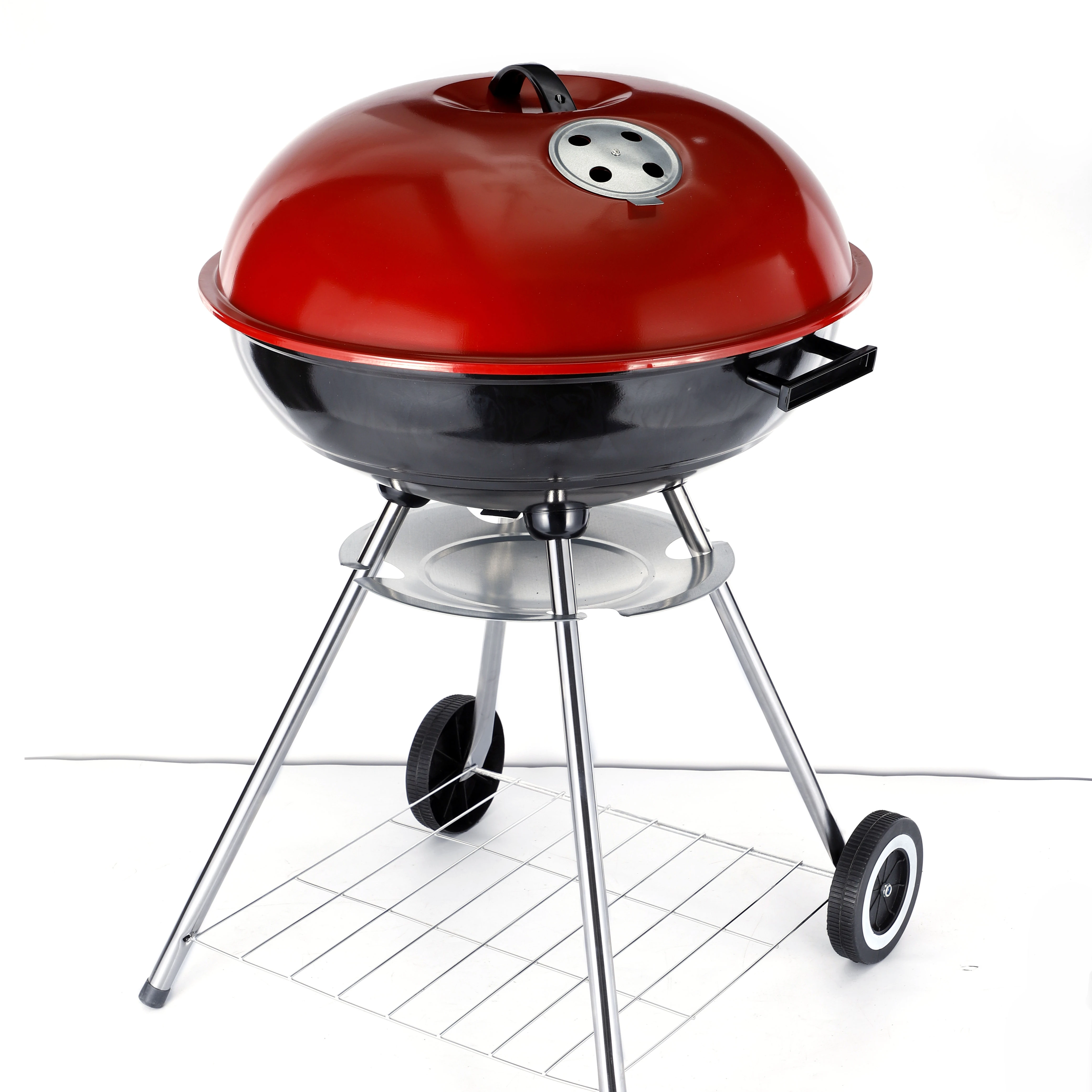 

2021 new Promotion New Portable Black Trolley BBQ Grill Charcoal Barbecue Wood Barbeque Picnic fast food cart/bbq trailer for sa, Regular red or blue,can customized