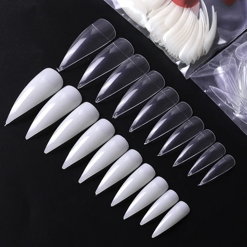 

Wholesale 500 Pcs Coffin False Nail Half Cover Long Artificial Nail Tips