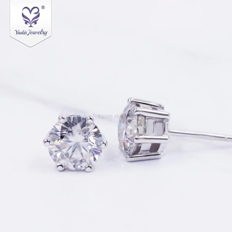 

Yadis 2023 fashion 925 sterling silver 18k gold plated women moissanite diamond stud earrings