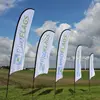 Beach flag with hanging advertising bannerwith pole and spike base stand