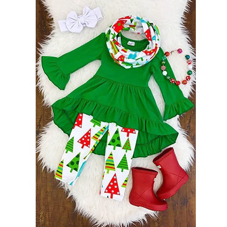 

Christmas Irregular Toddler Clothes long sleeve baby boutique clothes set matching outfit girls clothing kids fall set, As picture or customized