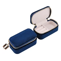 

custom logo printed joyero organizador boxes luxury small mini travel jewellery case storage ring pu leather jewelry gift box