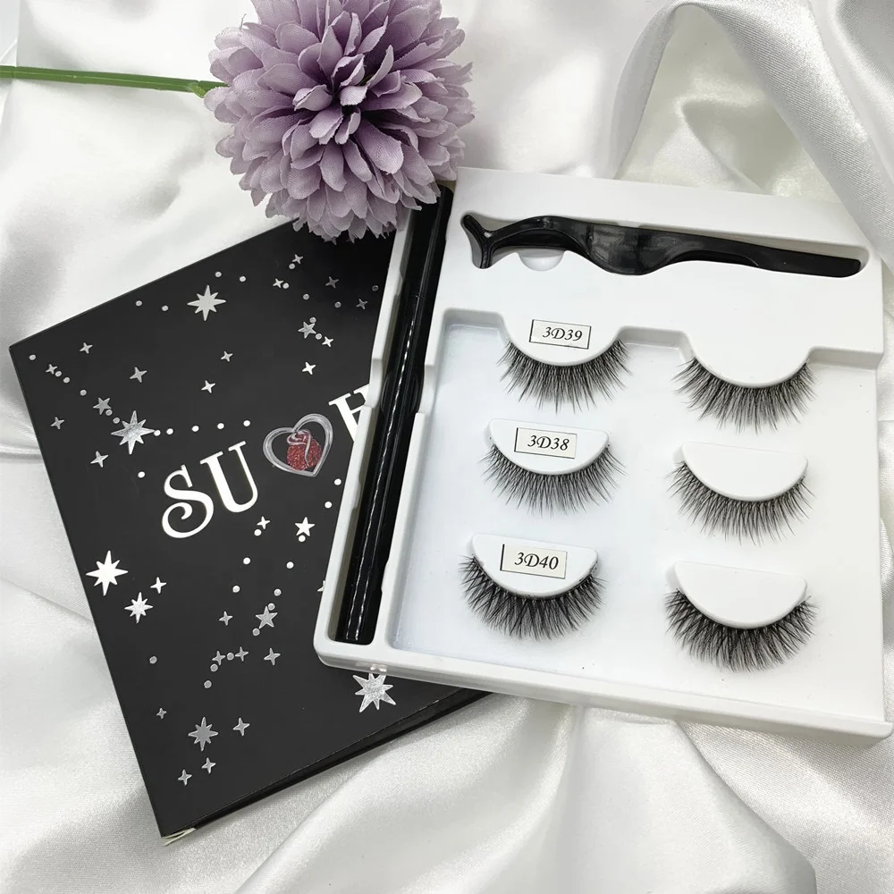 

Self Adhesive Eyelashes Set Adhesive Liner and Lashes Set Eyeliner Lashes