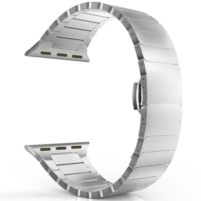 

Stainless Steel strap for iWatch band 44mm 40mm Watch band 42mm 38mm Butterfly Metal Bracelet for Apple Watch series 6 5 4 3 SE, Black, silver, gold, rose gold