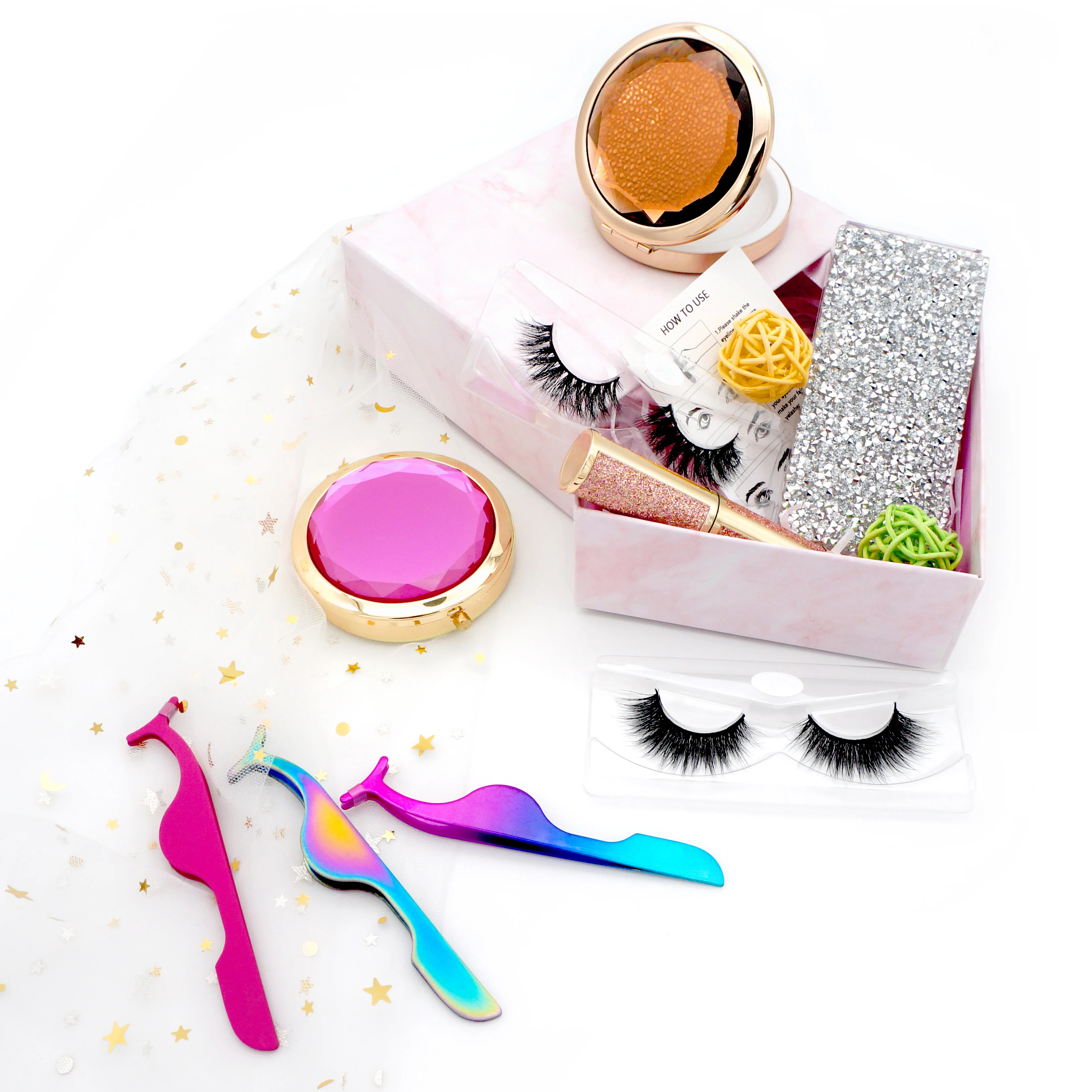 

Wholesale 5d mink eyelash vendor with custom lash box and tweezer