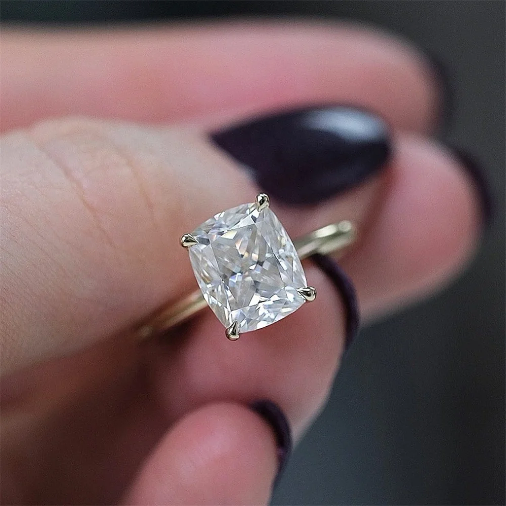 

GRA Moissanite diamond ring 14K gold Lady The engagement wedding rings, holiday gifts Ring row is super popular, White