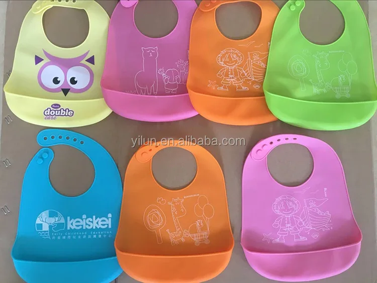 Bpa Free Waterproof Silicone Baby Bib With With Food Catcher Baby