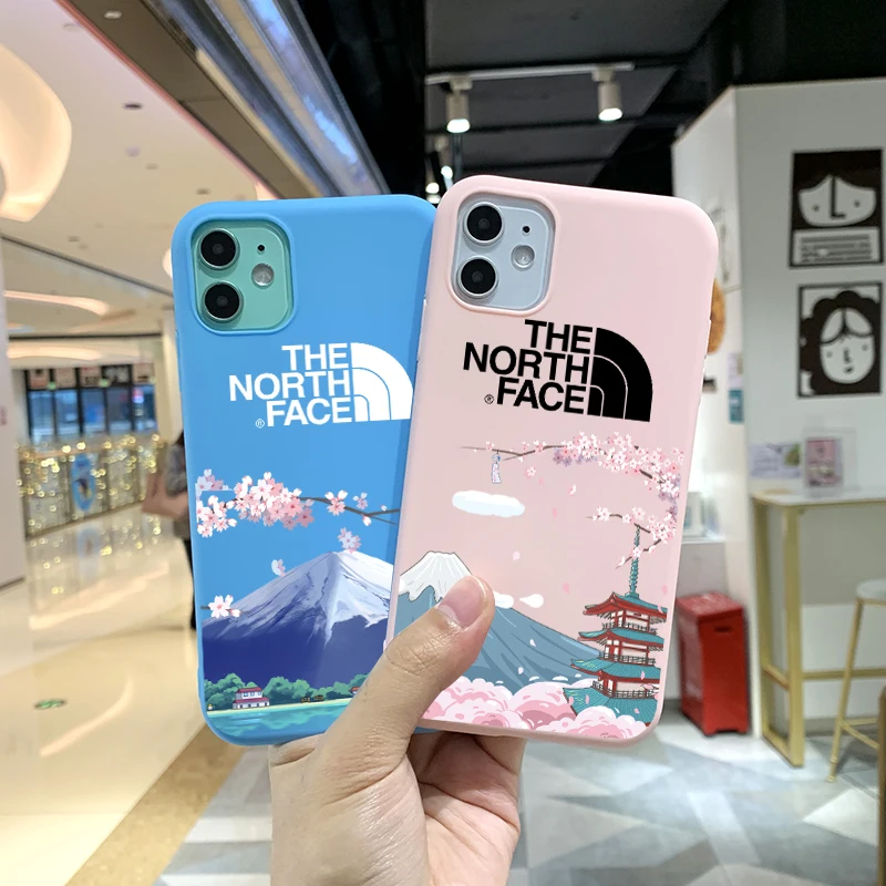 

The North Snow Mountain Phone Case for iPhone 12 11 Pro XR X Xs Max 8 7 Plus Mini SE Frosted Silicone Cases Soft Back Cover, 6 colors
