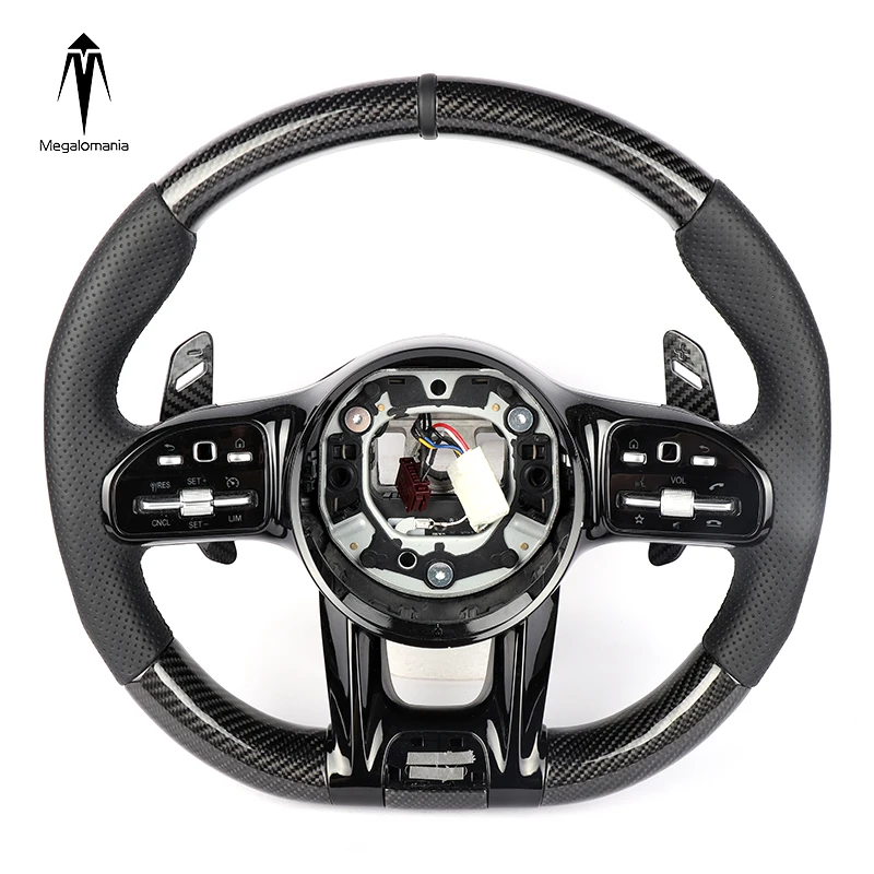 

Customized carbon fiber leather steering wheel wholesale for Be-nz W204 W205 W211 W212 W222 AM-G GT
