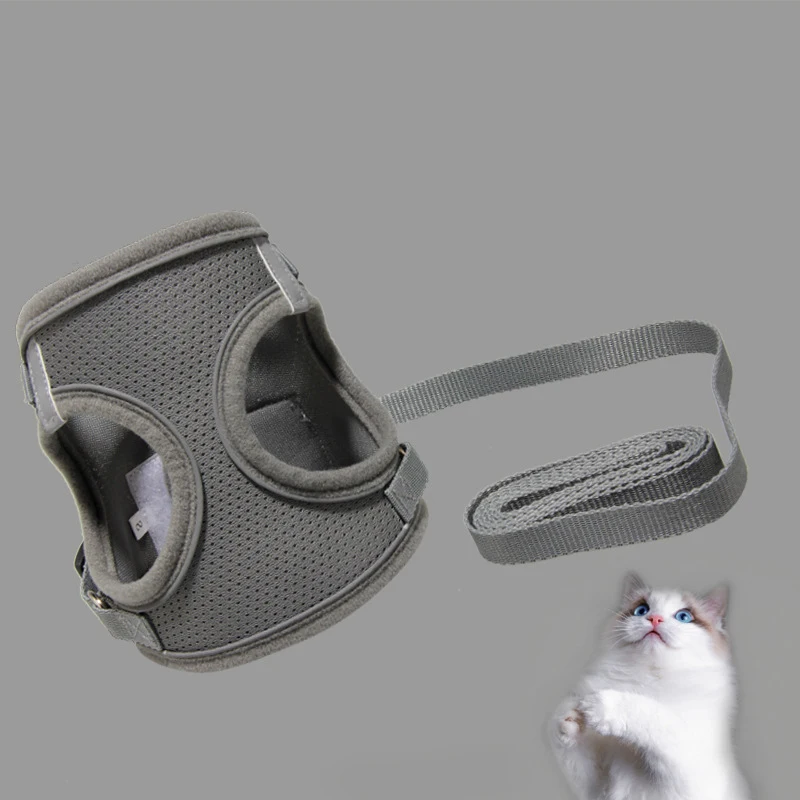 

Pet Supplies Hot Style Material Mesh Wearable Small Medium Large Sized Custom Logo Cat Walking Pet Harness, Blue,pink,gray,black
