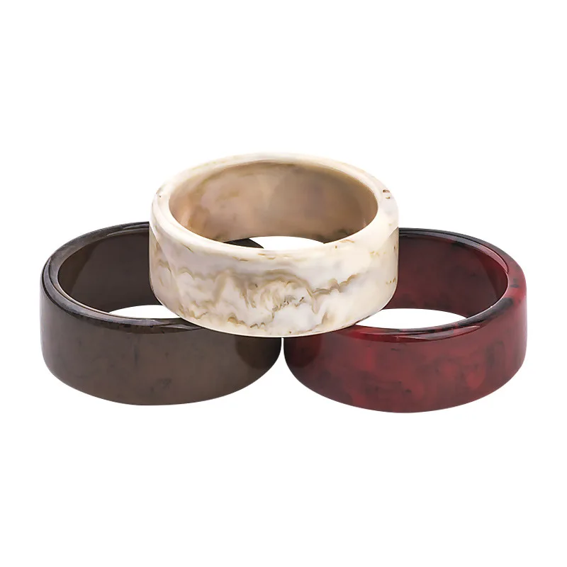 

Jachon Simple Fashion Wide Women Bangle Hot Sale Resin Marble Vein Colorful Round Bangle For Women, Like picture