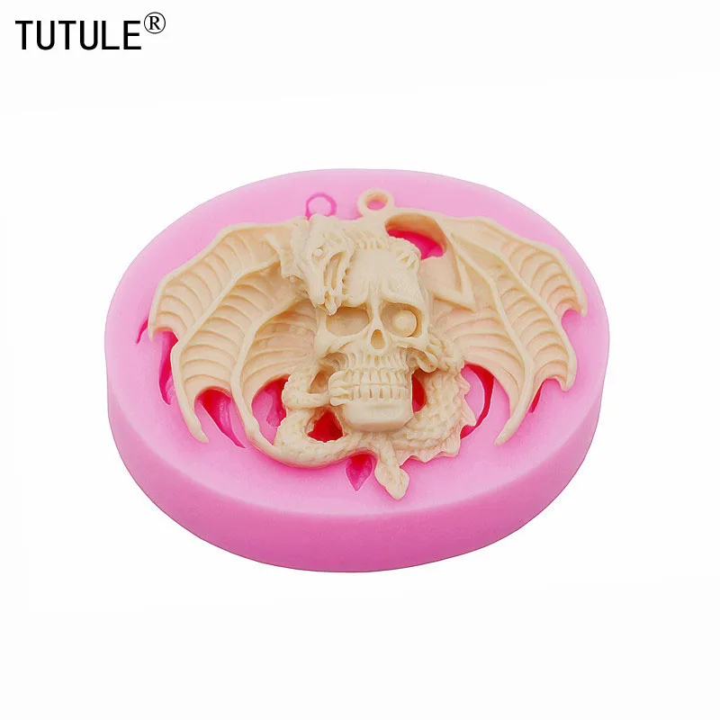 

Flying Dragon Mould resin polymer clay mould soap wax plaster icing chocolate food grade mould,Skeleton mold