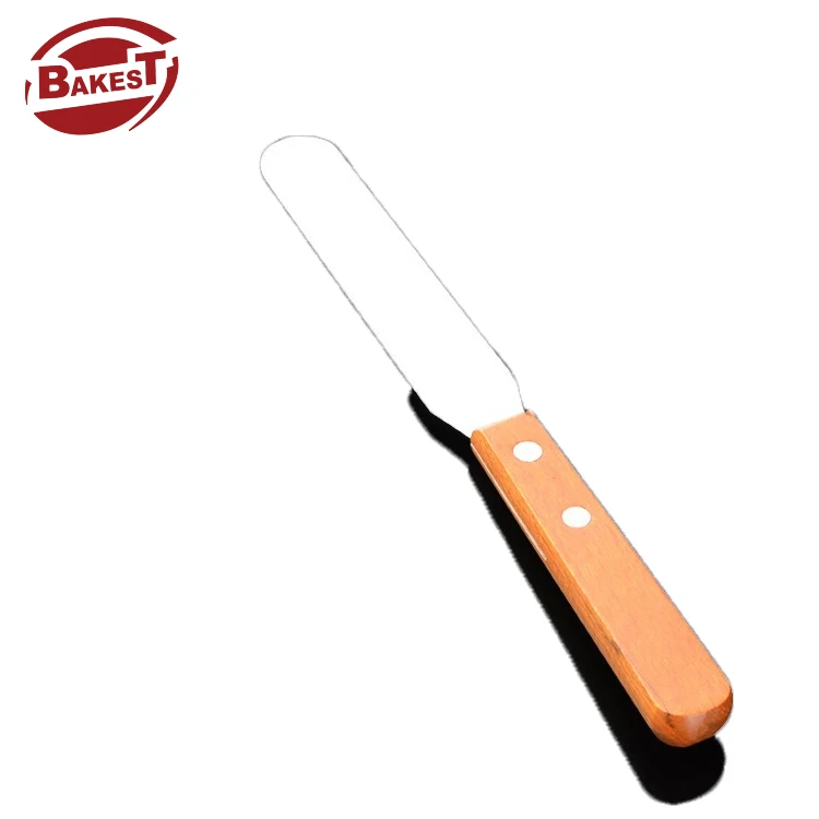 

9828 5 inch Silicone Decorating Wooden Handle Cake Baking Tools Spatula