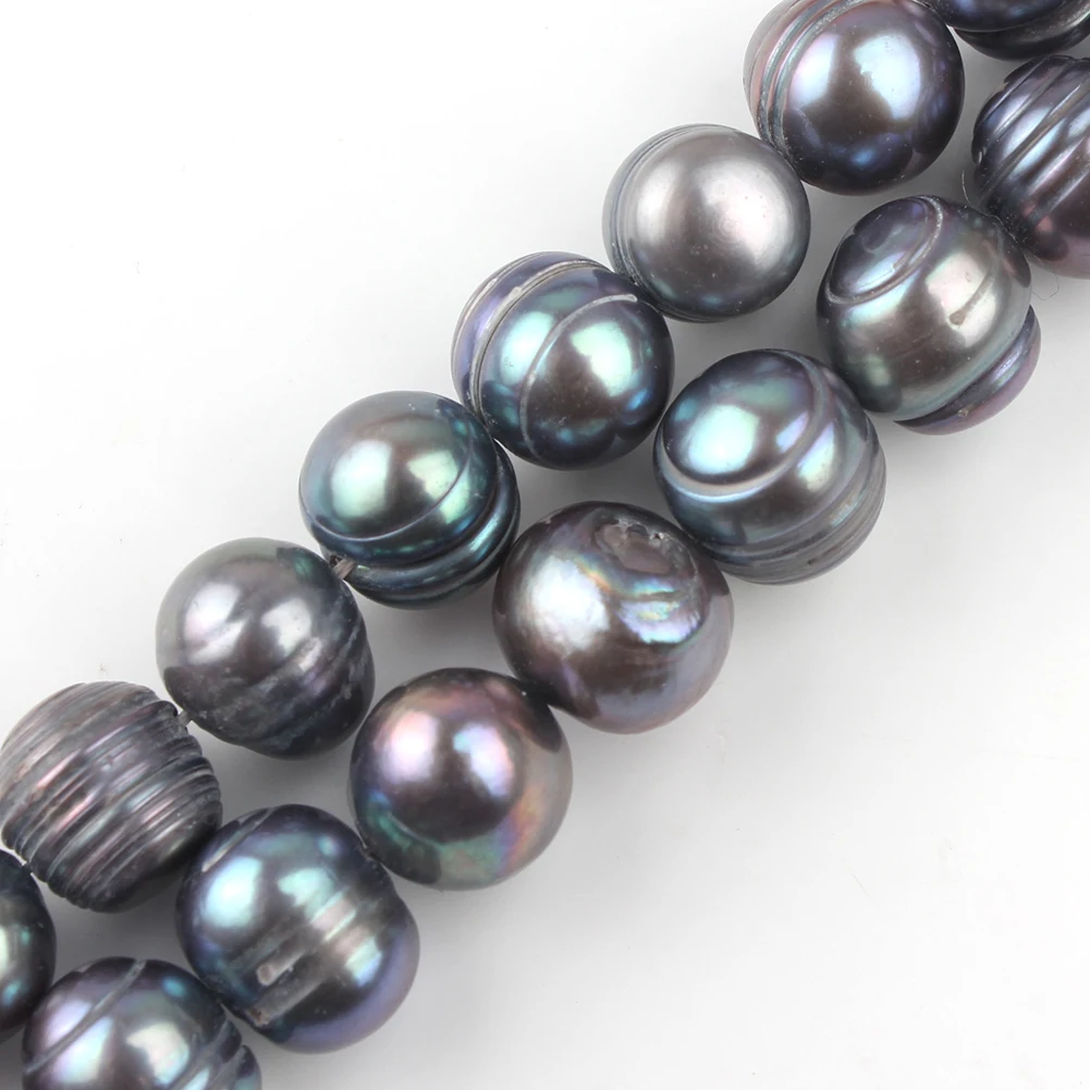 

Wholesale Fashion 10-11MM Black Nearround Pearl Beads for Jewelry DIY Making Bracelet