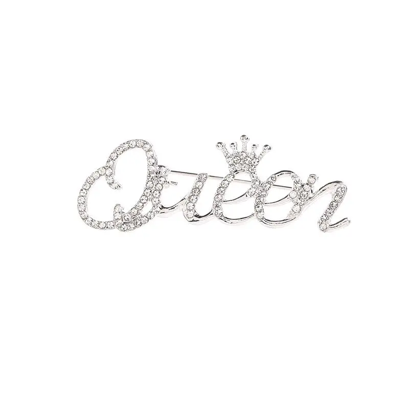 

Vintage Wedding Queen with crown Crystal Rhinestone Brooch Pin for Women