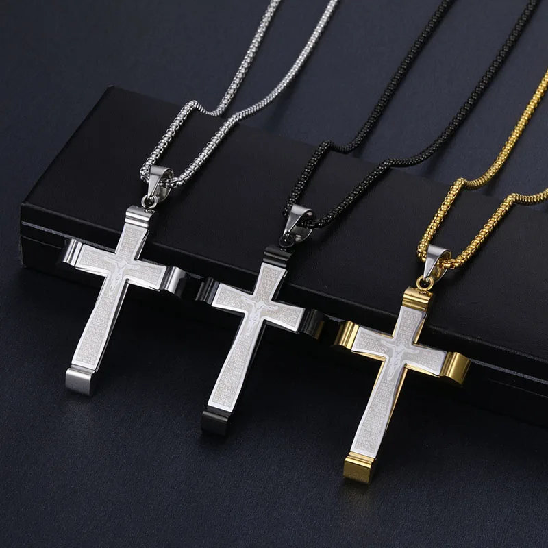 Крест с украшениями. Мужской крестик с черными бриллиантами. Чёрная хирургическая сталь. Крест из стали для наркотиков.