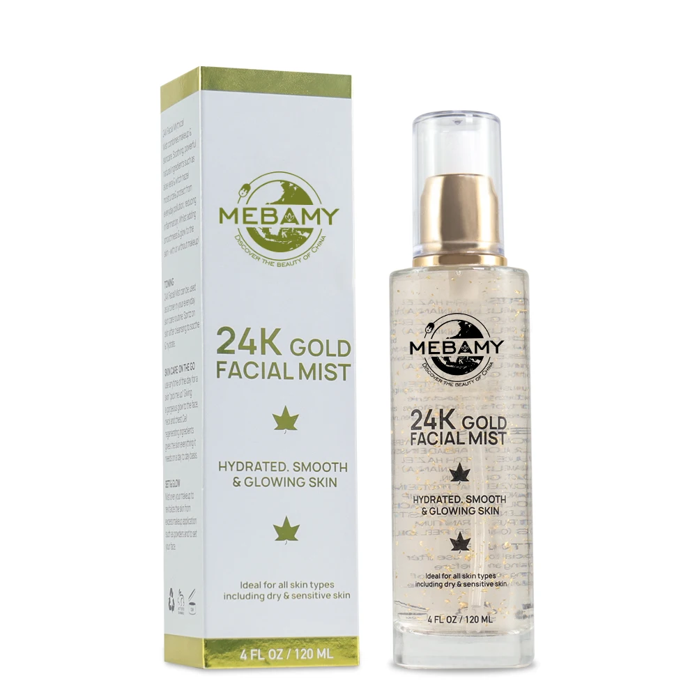

Private label anti-aging wrinkle firming face toner 24k gold serum mist spray