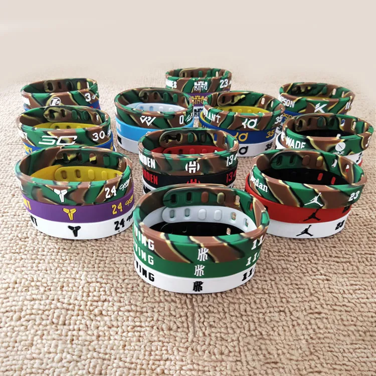 

2020 Cheap Personalized Promo Gifts Engraving Logo Men Basketball Silicone Bracelet Custom, Customized