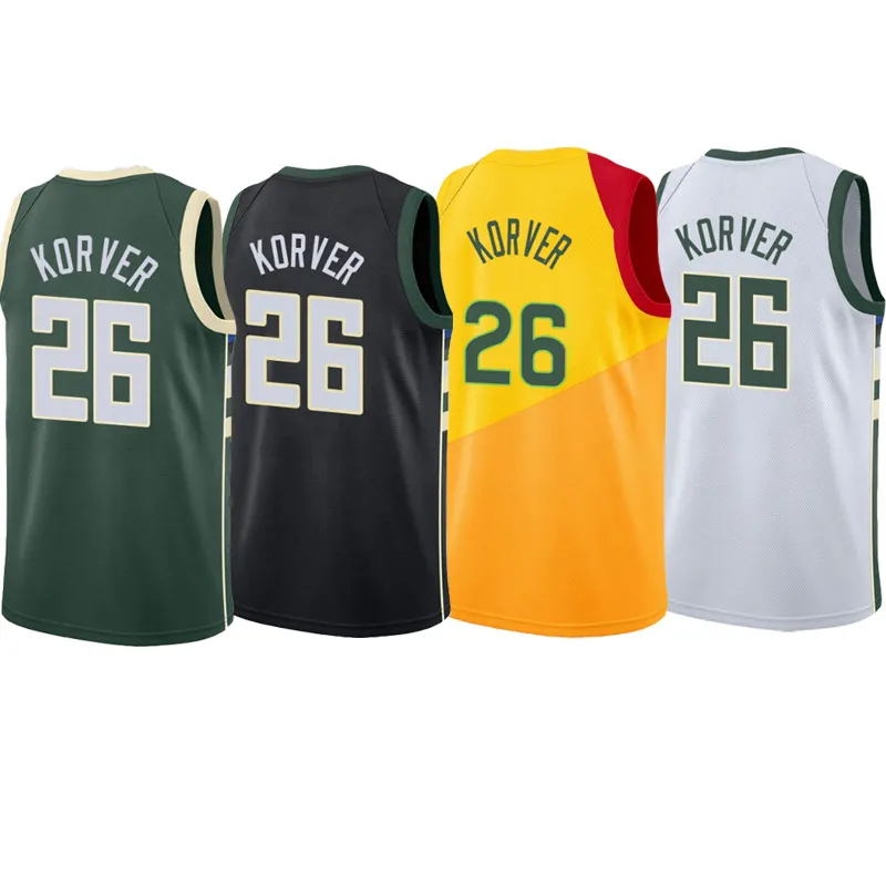 Men's Kyle Korver Jersey Embroidery Basketball Uniforms High Quality #26 Kyle Korver Basketball Jersey