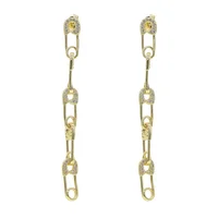 

micro pave cz european women 2020 new jewelry safety pin dangle earring