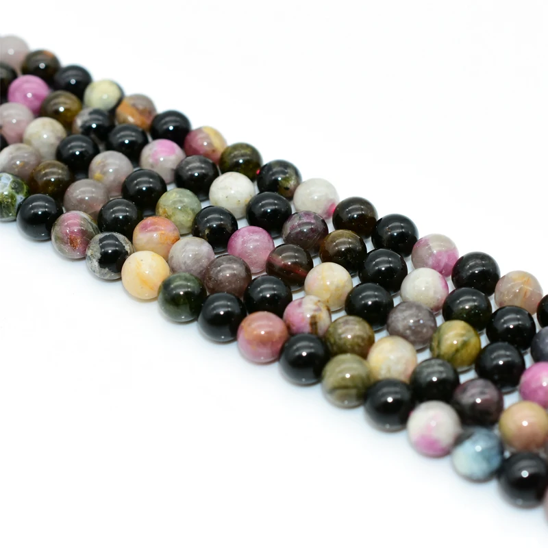 

Trade Insurance 4mm/6mm/8mm/10mm High Grade Natural Colorful Tourmaline Loose Beads