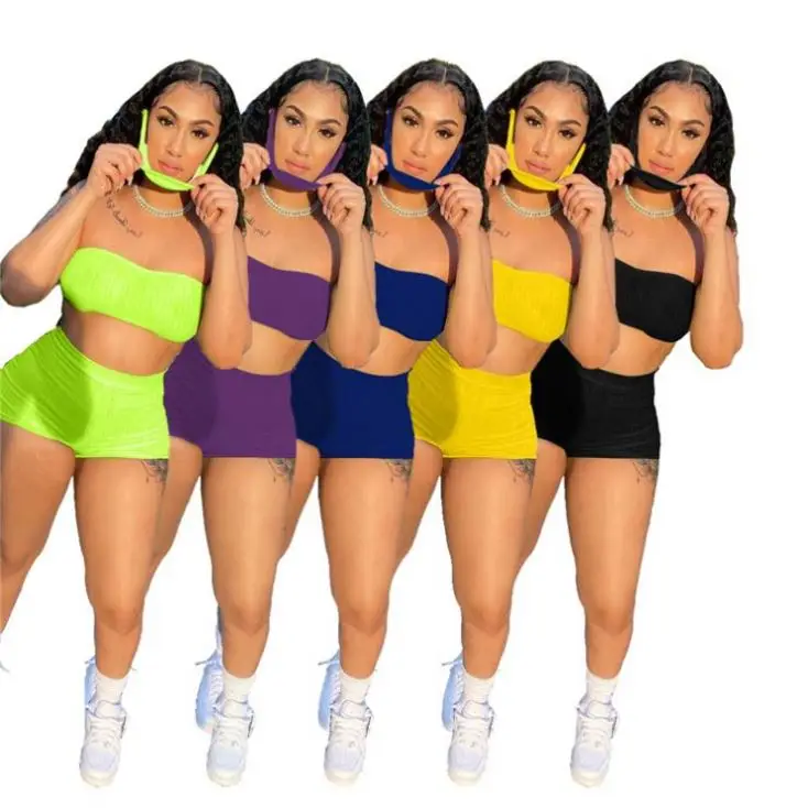 

PEARL Strapless Crop Top Fashion Amazon 2021 2 Piece Set Women Clothing Womens Two Piece Pants Set